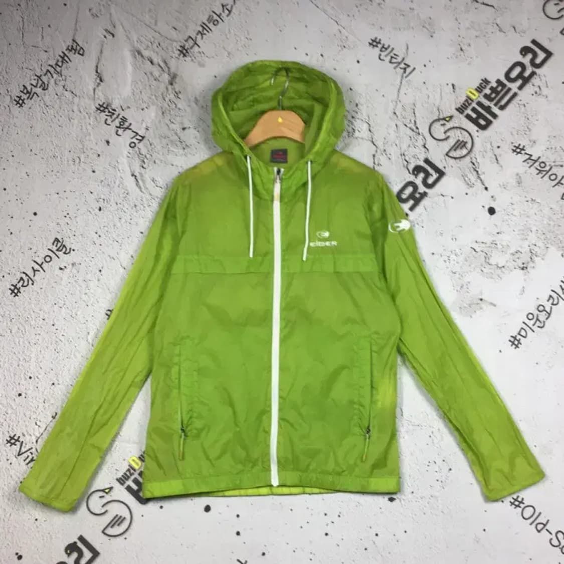 아이더 여성 초경량 후드 집업 바람막이 라이트 그린 S 3800236 상품이미지1
