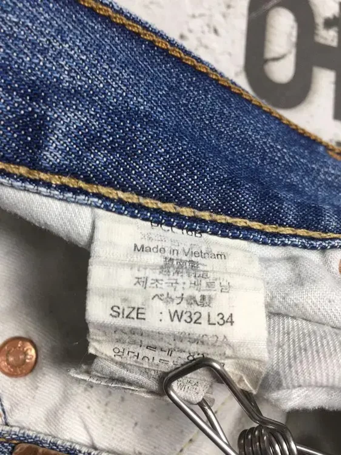 리바이스 604 워싱 데님 청바지 중청 32/34 4100108 상품이미지10