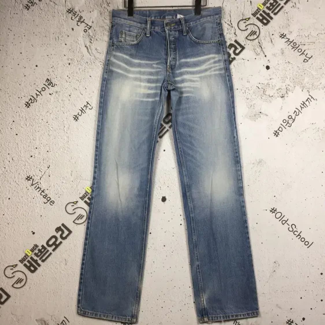 리바이스 US 501 워싱 데님 청바지 중청 W28 L30 4100110 상품이미지1