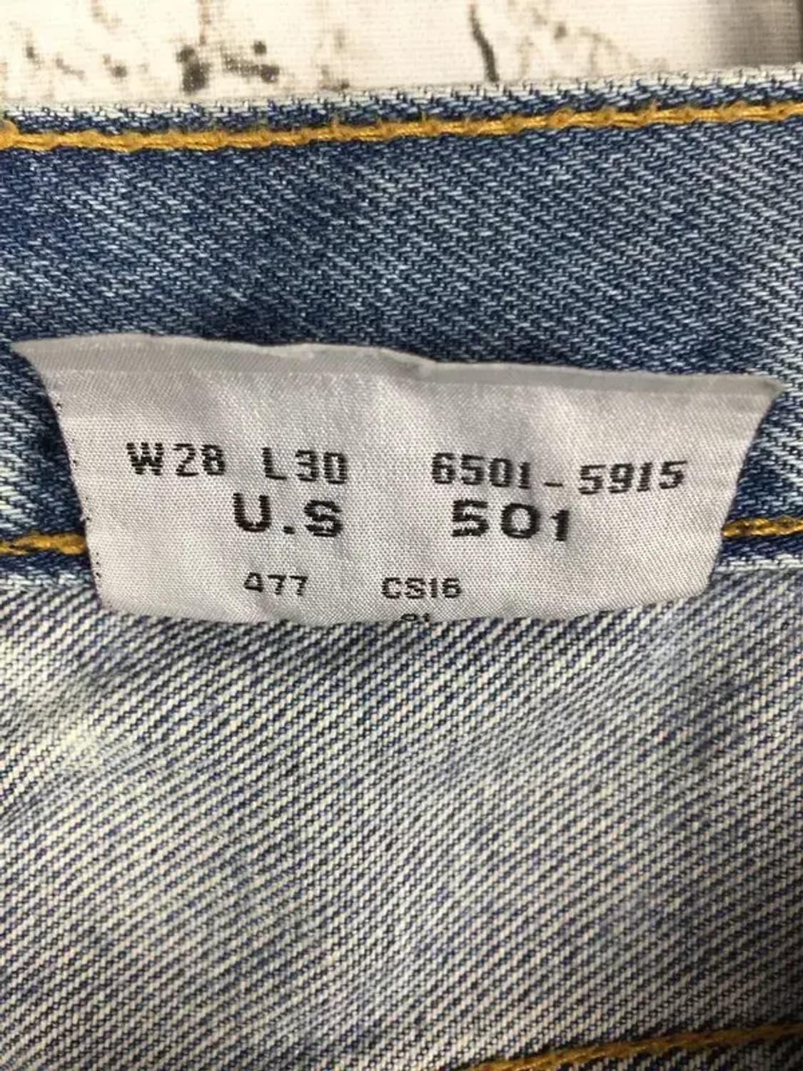 리바이스 US 501 워싱 데님 청바지 중청 W28 L30 4100110 상품이미지10