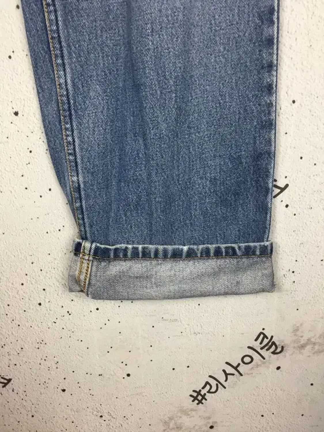 리바이스 US 501 워싱 데님 청바지 중청 W28 L30 4100110 상품이미지5