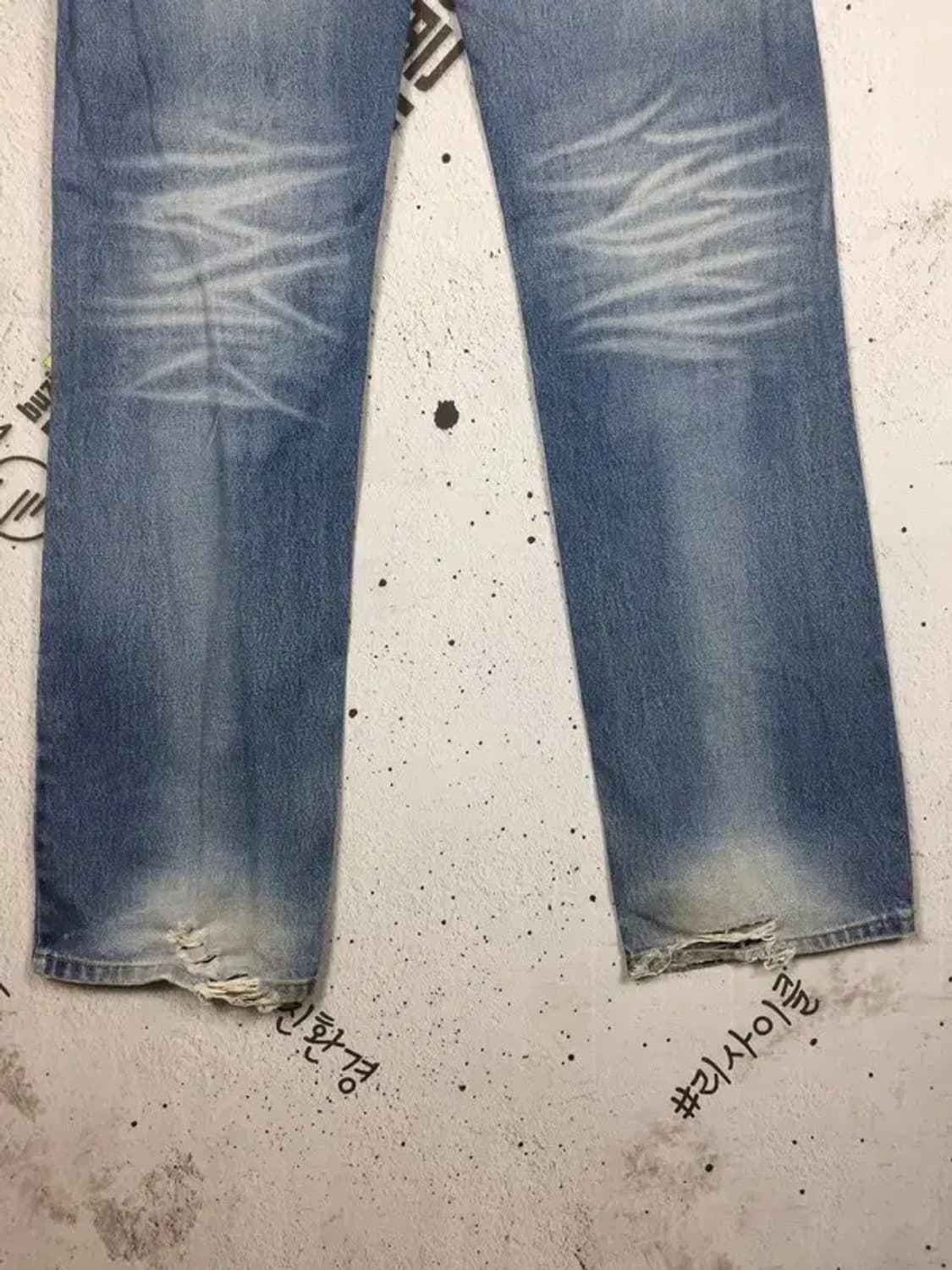 리바이스 US 501 워싱 데님 청바지 중청 W28 L30 4100110 상품이미지6