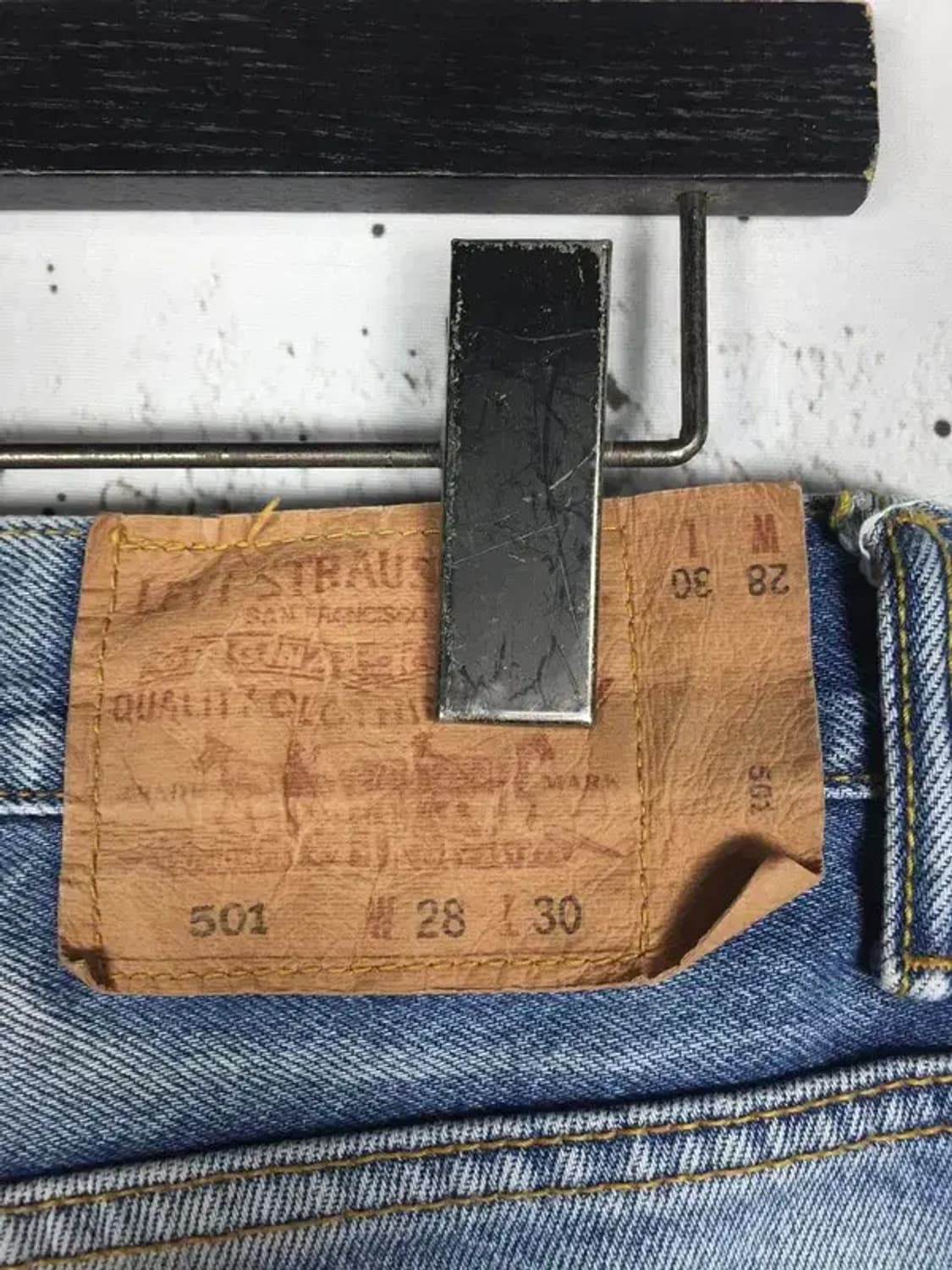 리바이스 US 501 워싱 데님 청바지 중청 W28 L30 4100110 상품이미지8