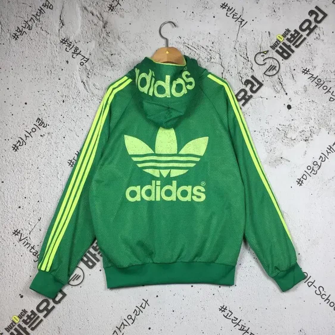 아디다스 더블 메쉬 양면 후드 집업 그린 M 2300256 상품이미지2
