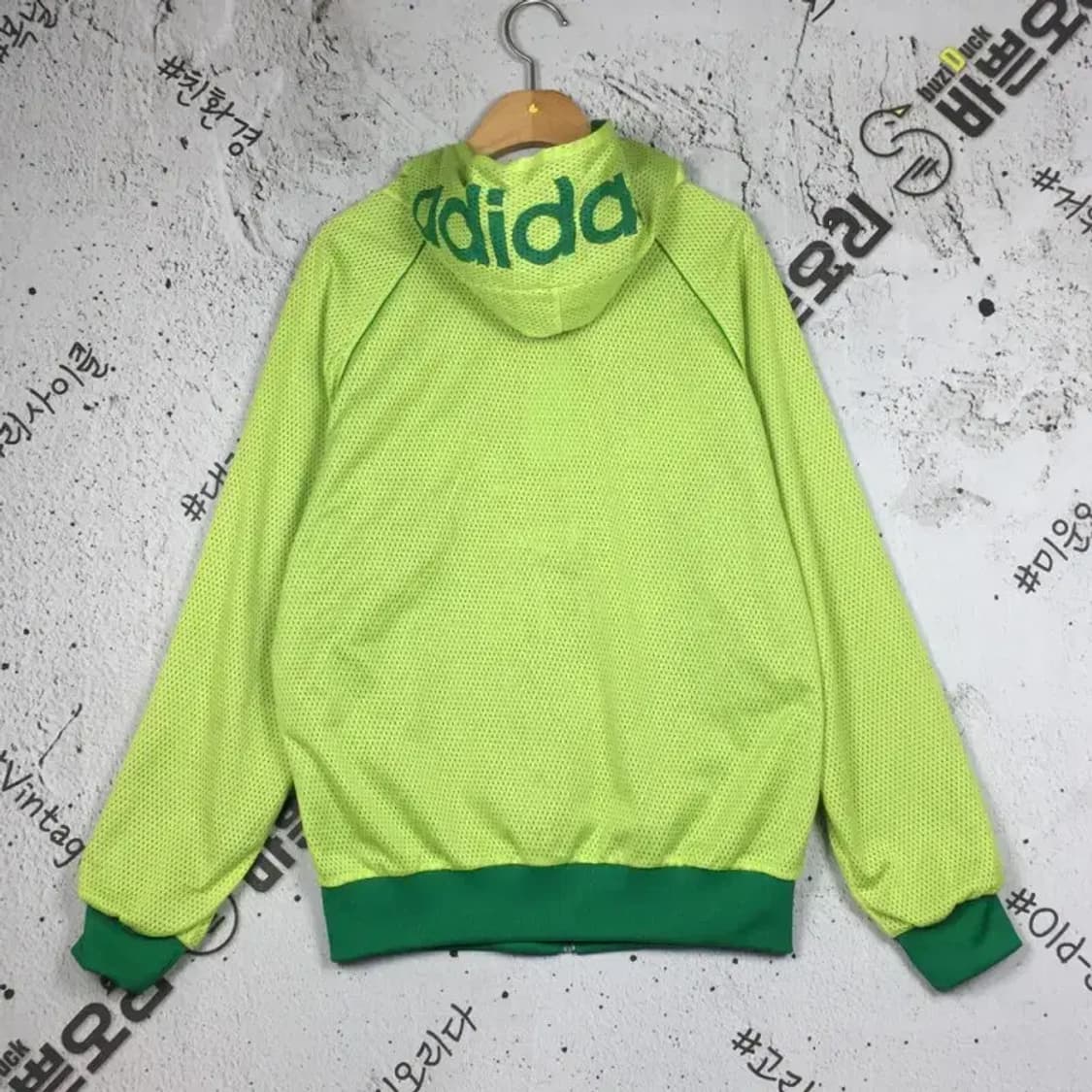 아디다스 더블 메쉬 양면 후드 집업 그린 M 2300256 상품이미지5