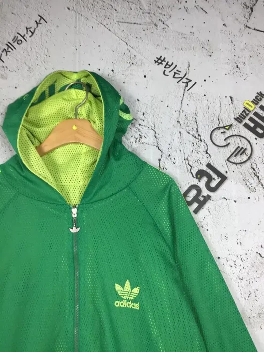 아디다스 더블 메쉬 양면 후드 집업 그린 M 2300256 상품이미지6