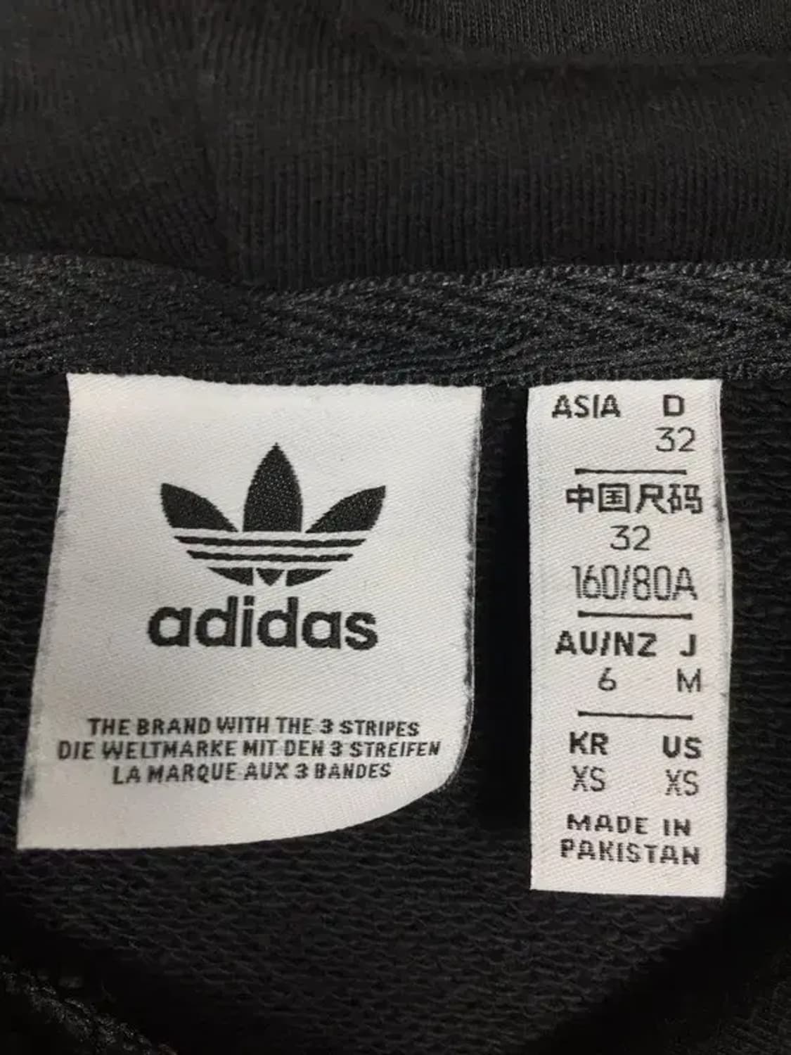 아디다스 여성 크롭 숏 후드티 검흰 블랙 XS 2300259 상품이미지7