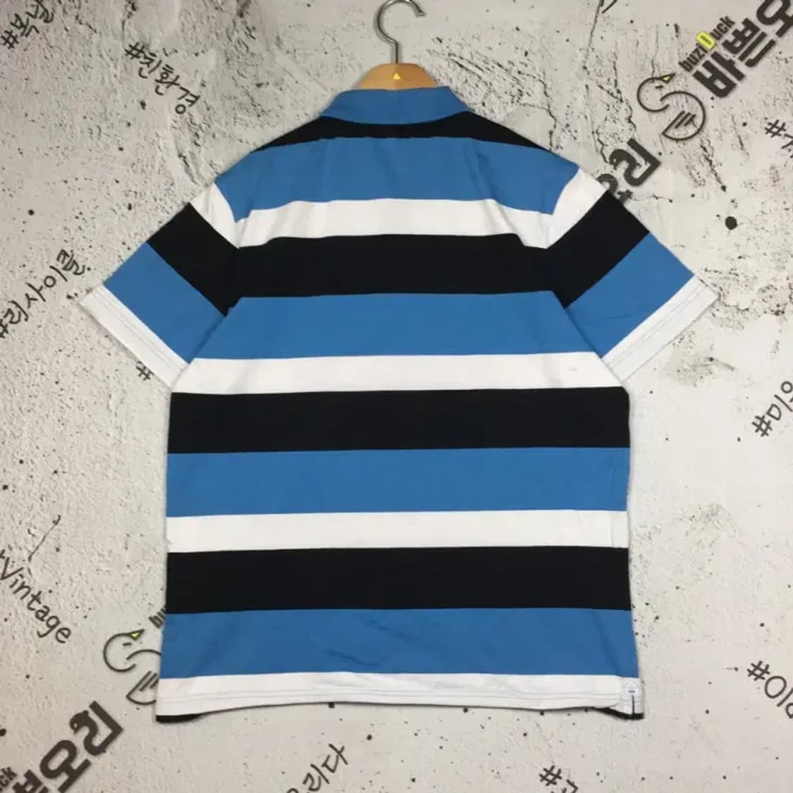 라코스테 반팔 카라 티셔츠 블루 스트라이프 105 1000575 상품이미지2