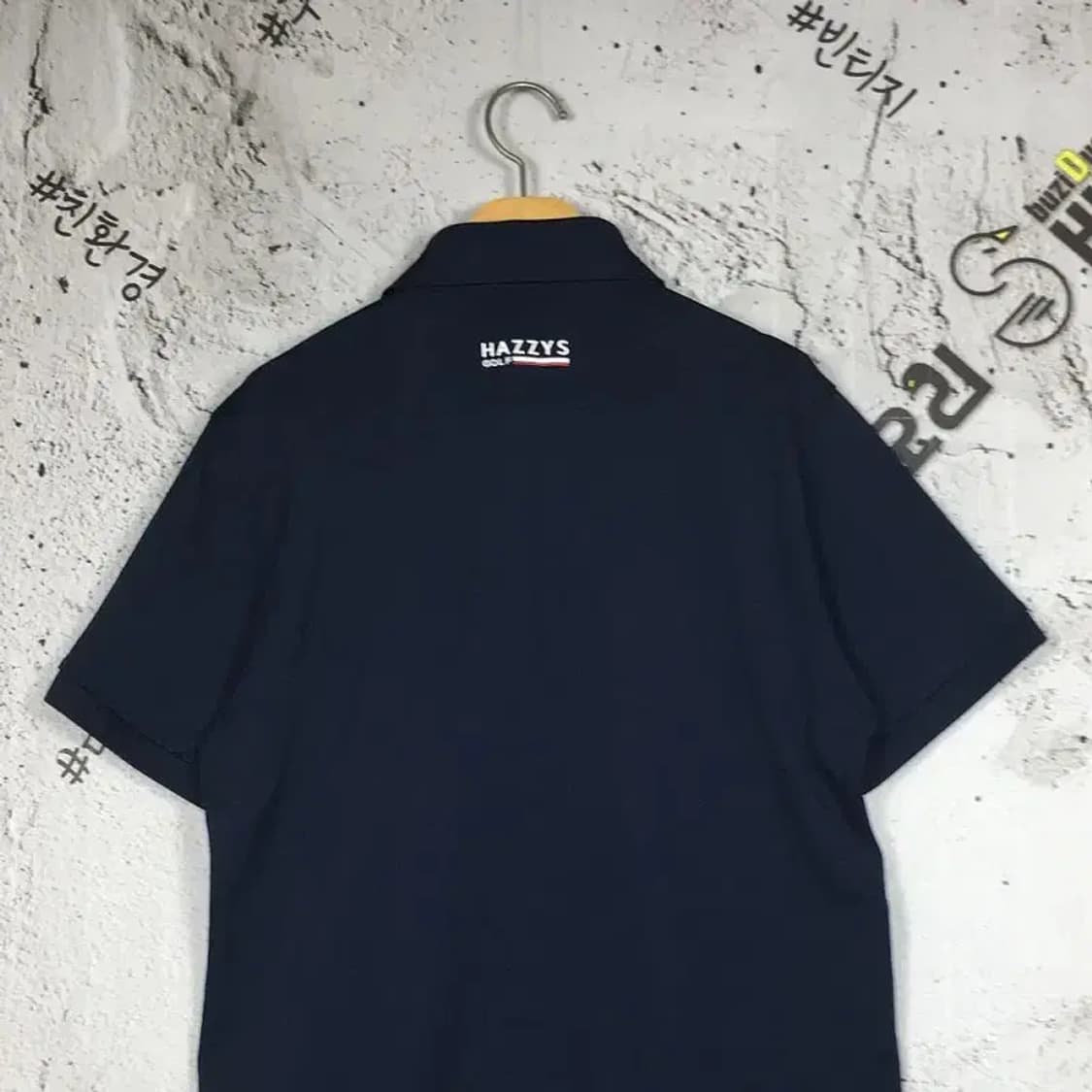 헤지스 골프 자수 로고 반팔 카라티 네이비 95 1000583 상품이미지8