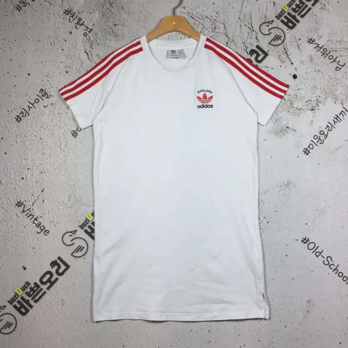 아디다스 여성 삼선 미니원피스 반팔 티 화이트 M 1000589 상품이미지1