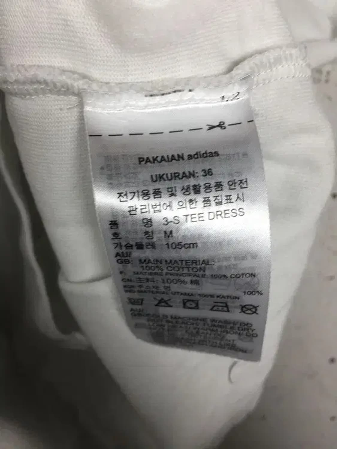 아디다스 여성 삼선 미니원피스 반팔 티 화이트 M 1000589 상품이미지10