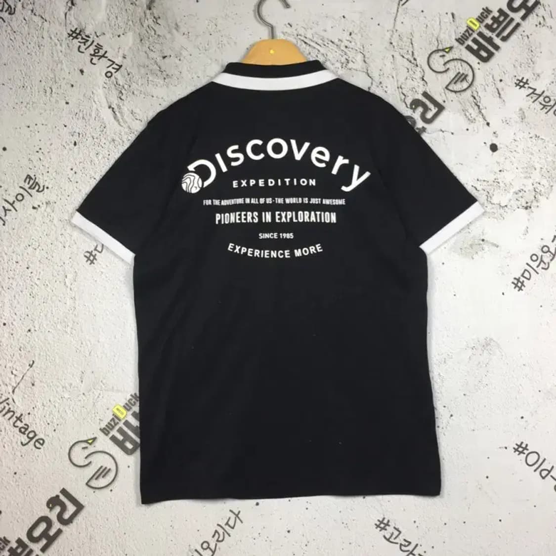 디스커버리 애리배색 폴로 반팔 카라티 블랙 100 1000590 상품이미지2