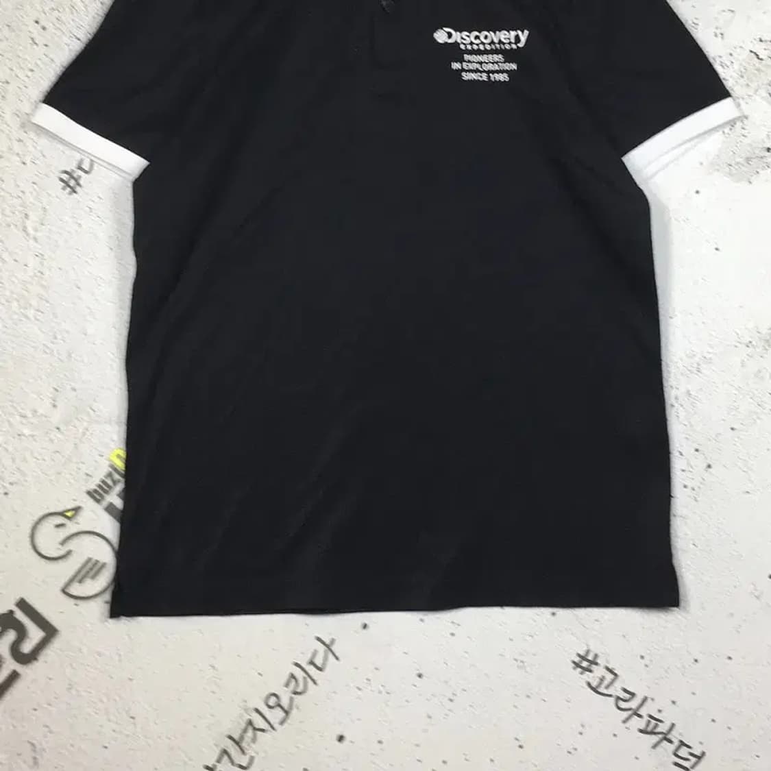 디스커버리 애리배색 폴로 반팔 카라티 블랙 100 1000590 상품이미지5