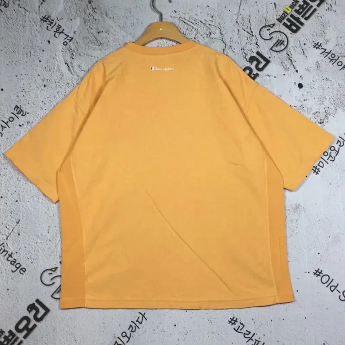 챔피온 빈티지 오버핏 스몰로고 반팔 티 오렌지 M 1000594 상품이미지2