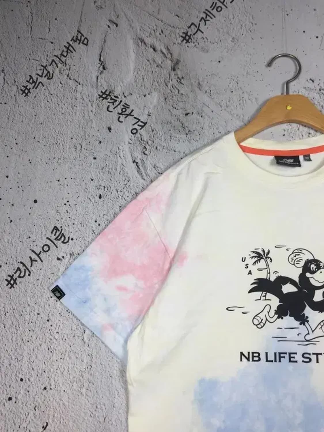 뉴발란스 헤리티지 캐릭터 타이다잉 반팔 티 L 1000595 상품이미지5