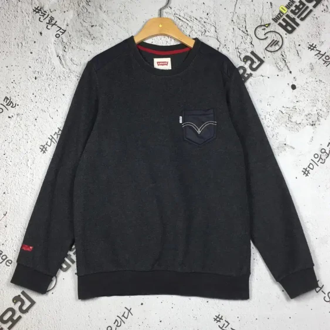 리바이스 LEVI'S 여성 포켓 맨투맨 그레이 160 2200281 상품이미지1