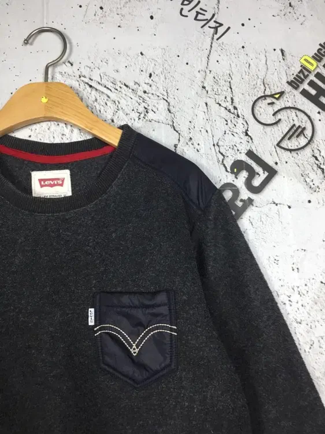 리바이스 LEVI'S 여성 포켓 맨투맨 그레이 160 2200281 상품이미지4