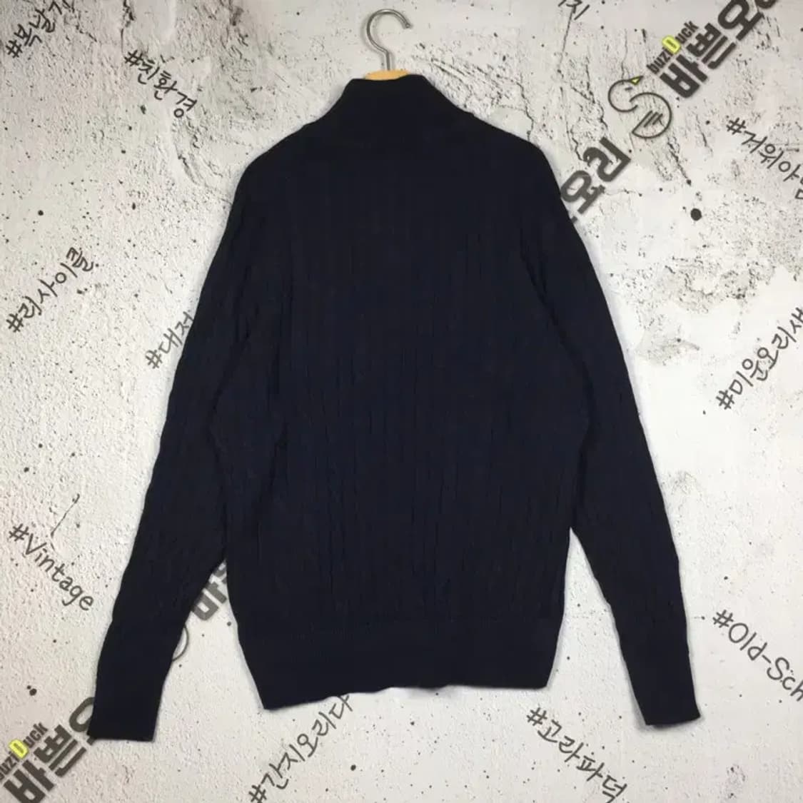 US폴로 하프집업 케이블 꽈배기 니트 네이비 XL 2400125 상품이미지2