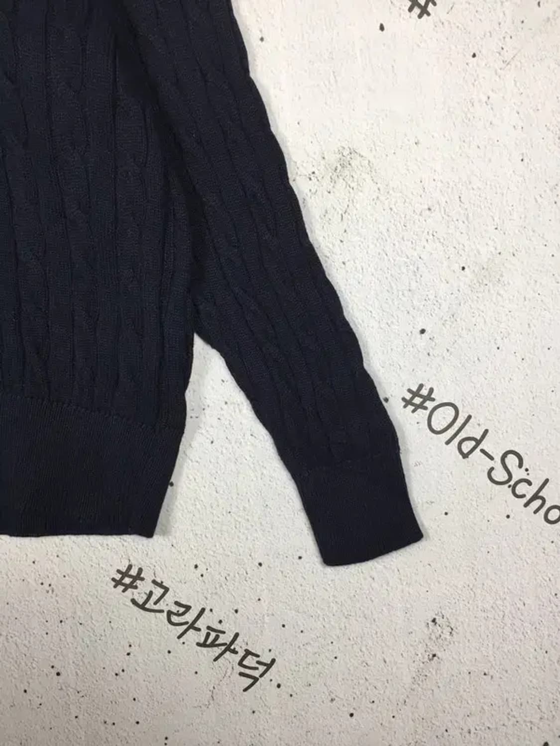 US폴로 하프집업 케이블 꽈배기 니트 네이비 XL 2400125 상품이미지7