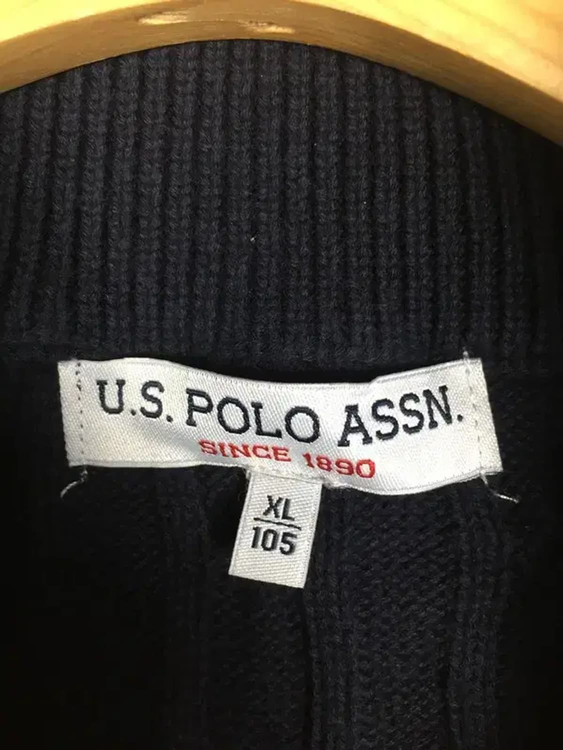 US폴로 하프집업 케이블 꽈배기 니트 네이비 XL 2400125 상품이미지8