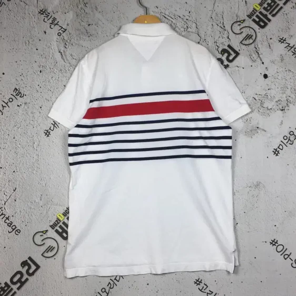 타미힐피거 반팔 카라티 스트라이프 화이트 M 1000664 상품이미지2