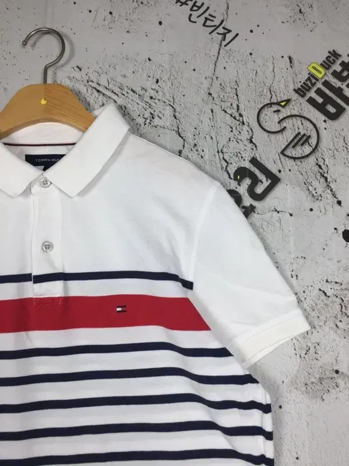 타미힐피거 반팔 카라티 스트라이프 화이트 M 1000664 상품이미지4