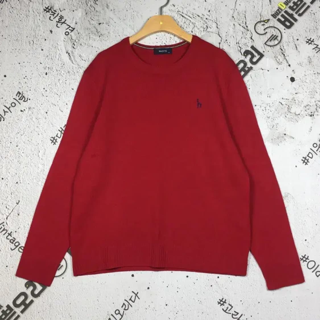 헤지스 HAZZYS 라운드 니트 레드 110 2400127 상품이미지1
