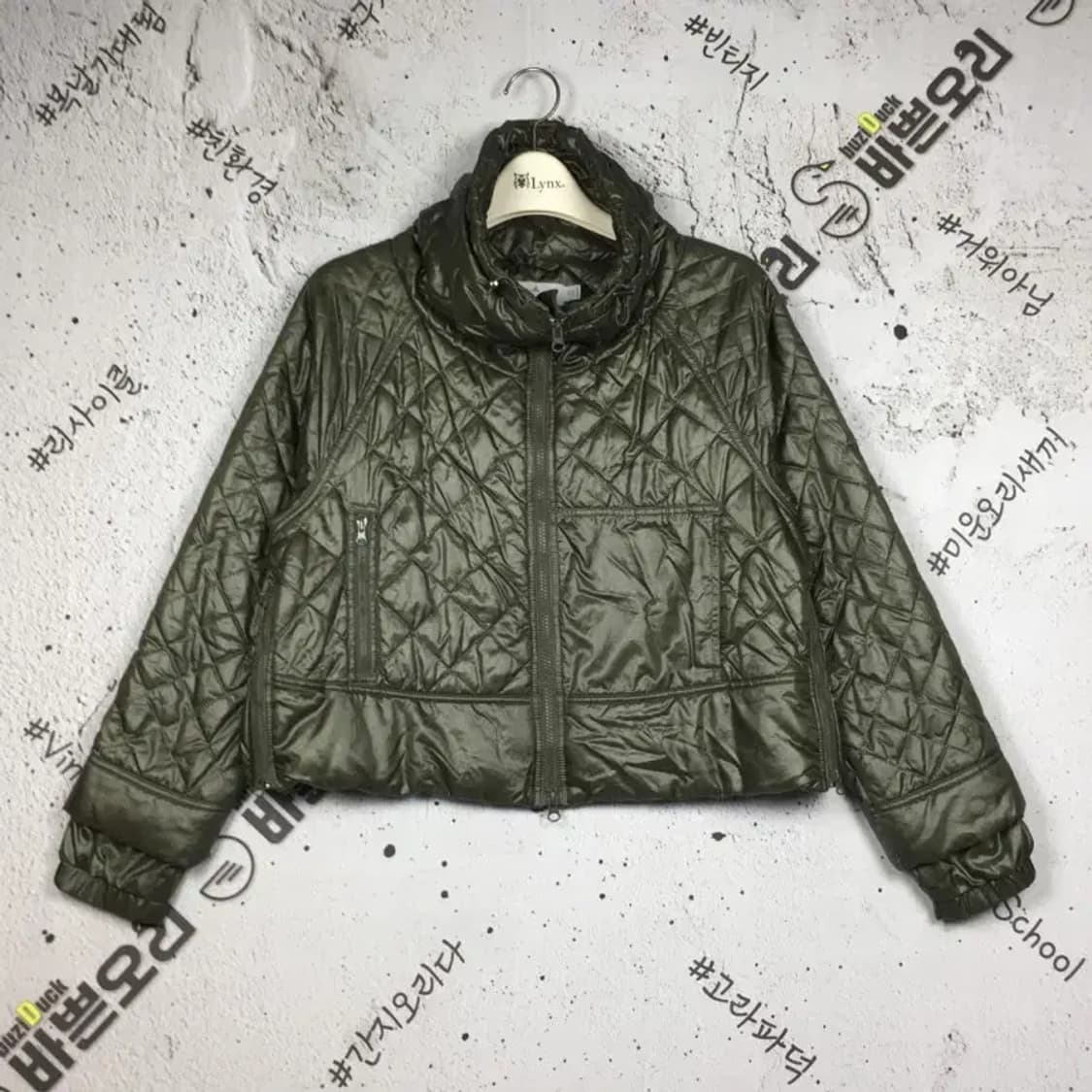 아디다스 여성 스텔라 매카트니 퀼팅 크롭 자켓 카키 36 3400249 상품이미지1