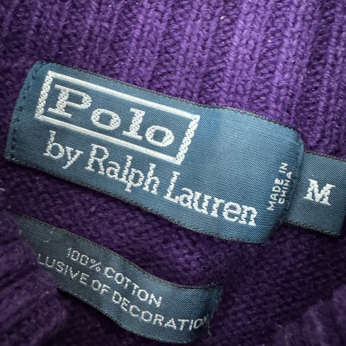 M(100) 폴로 랄프로렌 퍼플 스냅 버튼 니트  상품이미지4