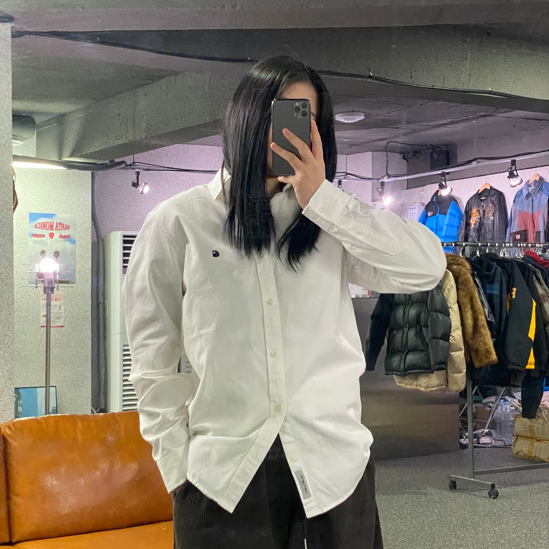 칼하트 스몰로고 WIP 메디슨 화이트 셔츠 B3819 상품이미지1