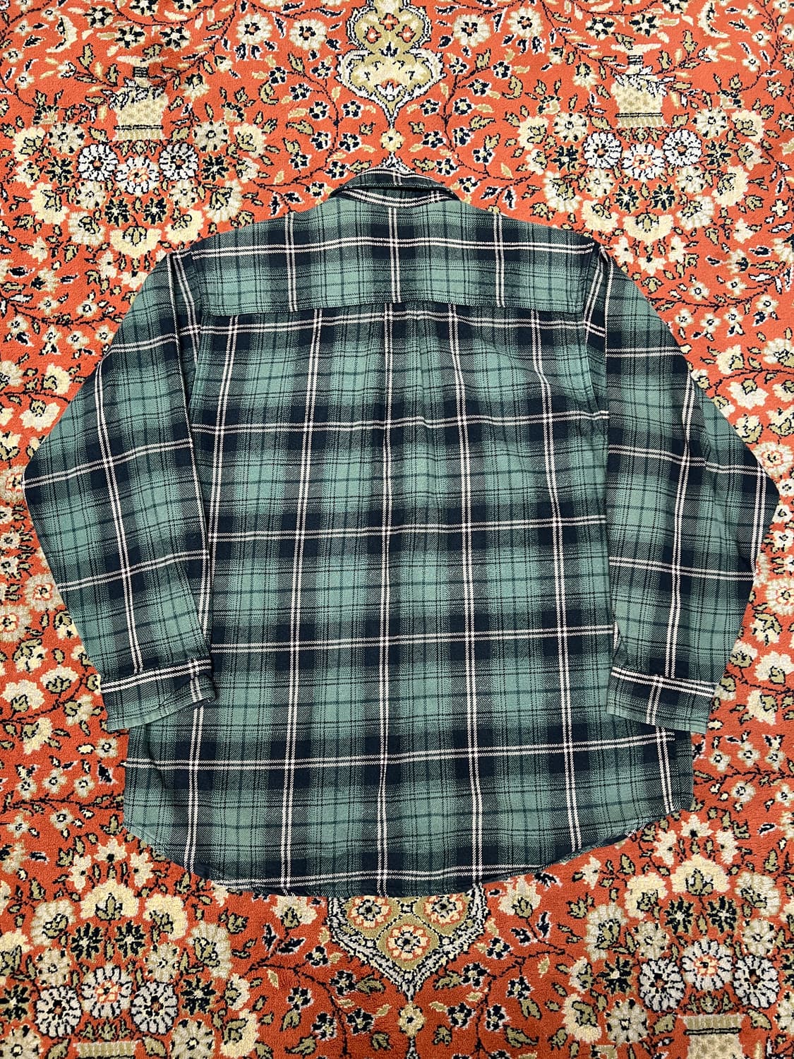 [L] FIELD AND STREAM 체크 플란넬 그린 셔츠 상품이미지4