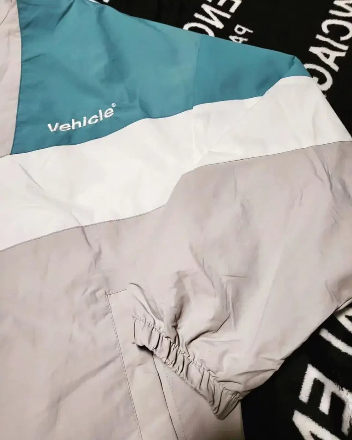 XL)vehicle 배색 윈드브레이커 삼색 바람막이 져지 상품이미지4