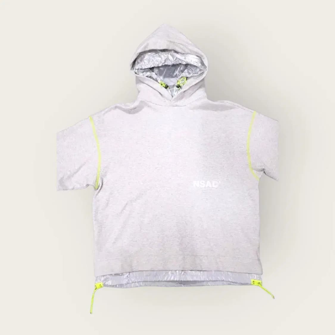 XL)NSAD 그레이 후드티 후드,하단 비닐 레이어드 상품이미지1