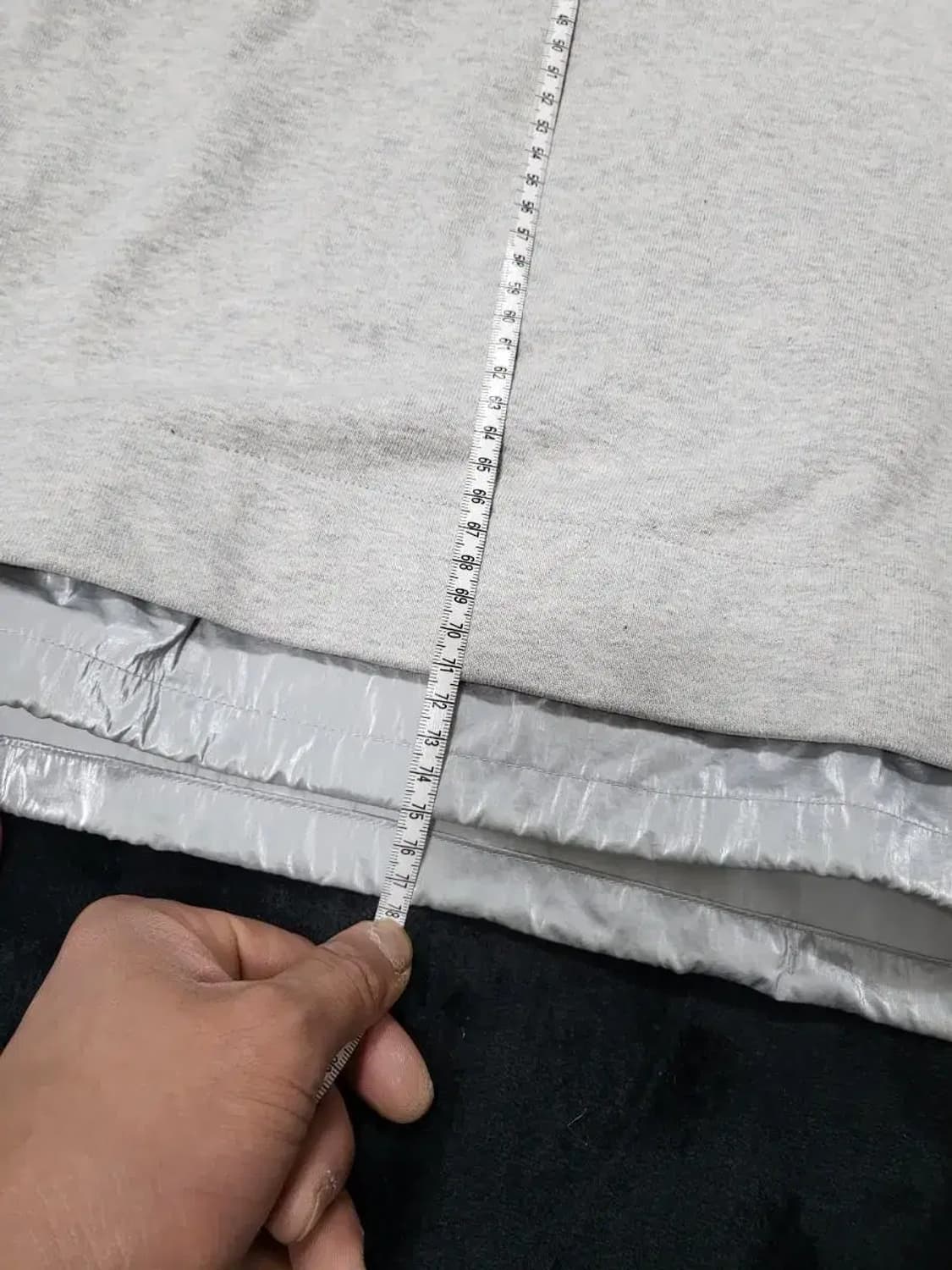 XL)NSAD 그레이 후드티 후드,하단 비닐 레이어드 상품이미지10