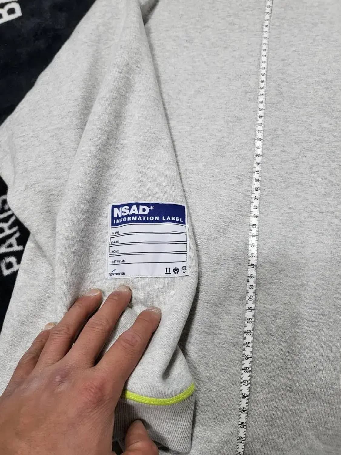 XL)NSAD 그레이 후드티 후드,하단 비닐 레이어드 상품이미지8