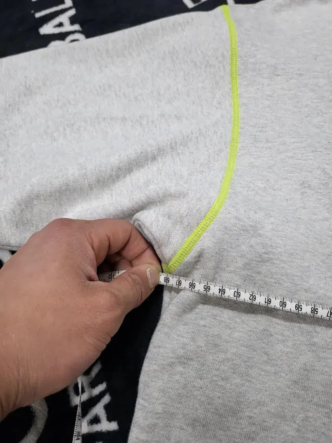 XL)NSAD 그레이 후드티 후드,하단 비닐 레이어드 상품이미지9