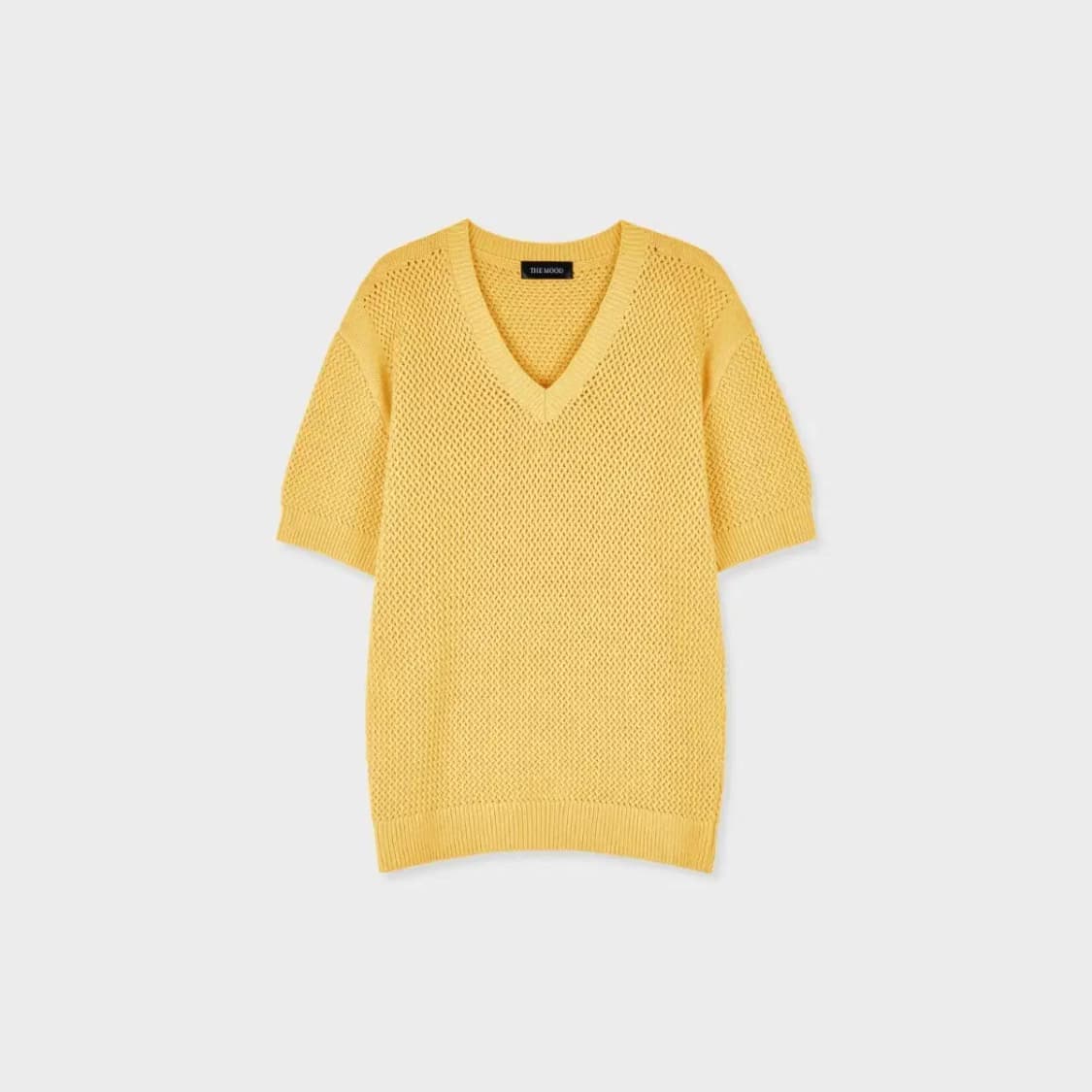 L,XL)머슬핏 브이넥 반팔 니트 골지 골덴 블랙/스카이/아이보리/그린 상품이미지8
