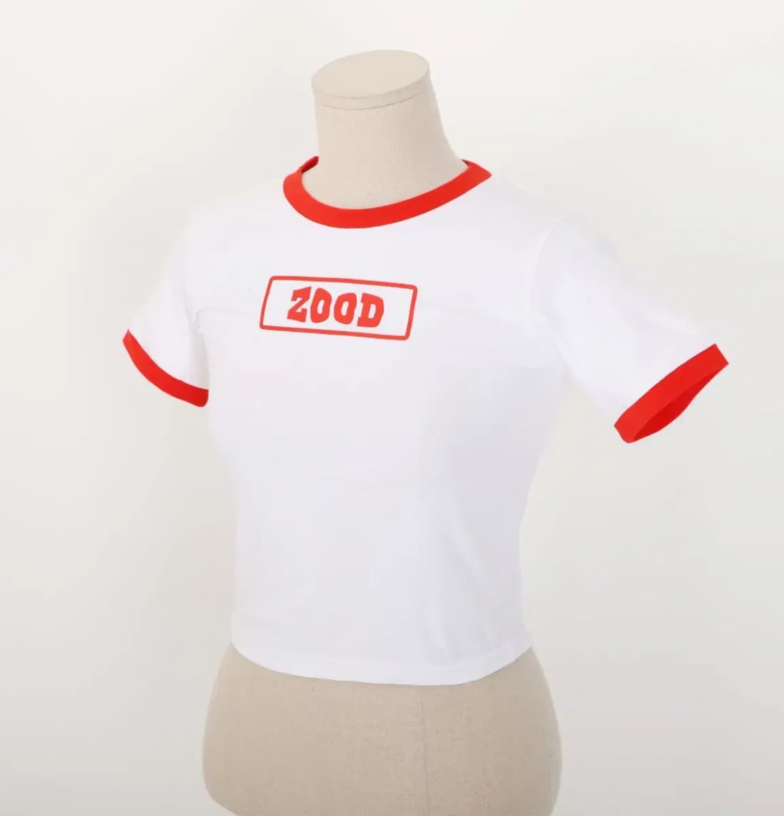 ZOOD 주드 여성 슬림핏 크롭티셔츠 반팔 짐웨어 레드/블루 vtg 상품이미지7