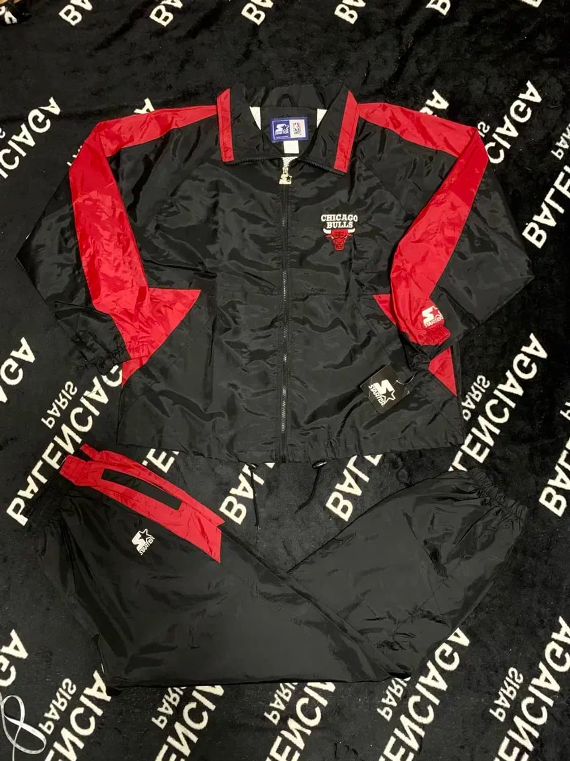 L)스타터xNBA 시카고불스 1990 빈티지 바람막이 셋업 세트 상품이미지1