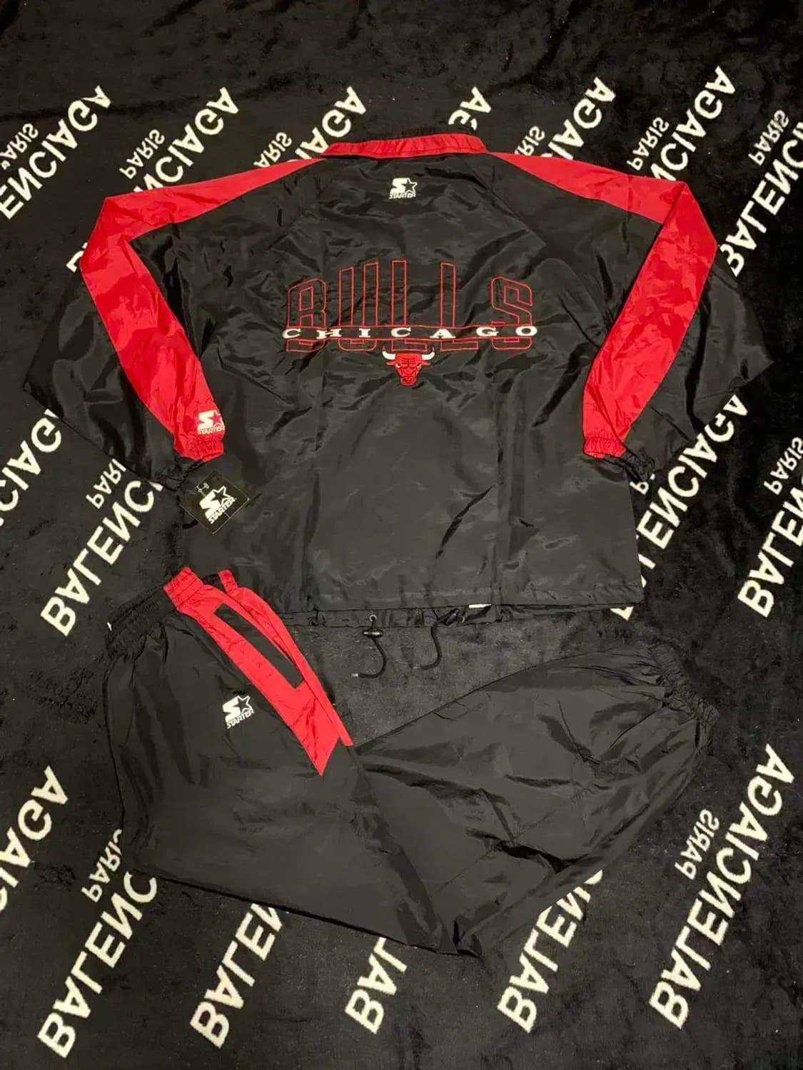 L)스타터xNBA 시카고불스 1990 빈티지 바람막이 셋업 세트 상품이미지2