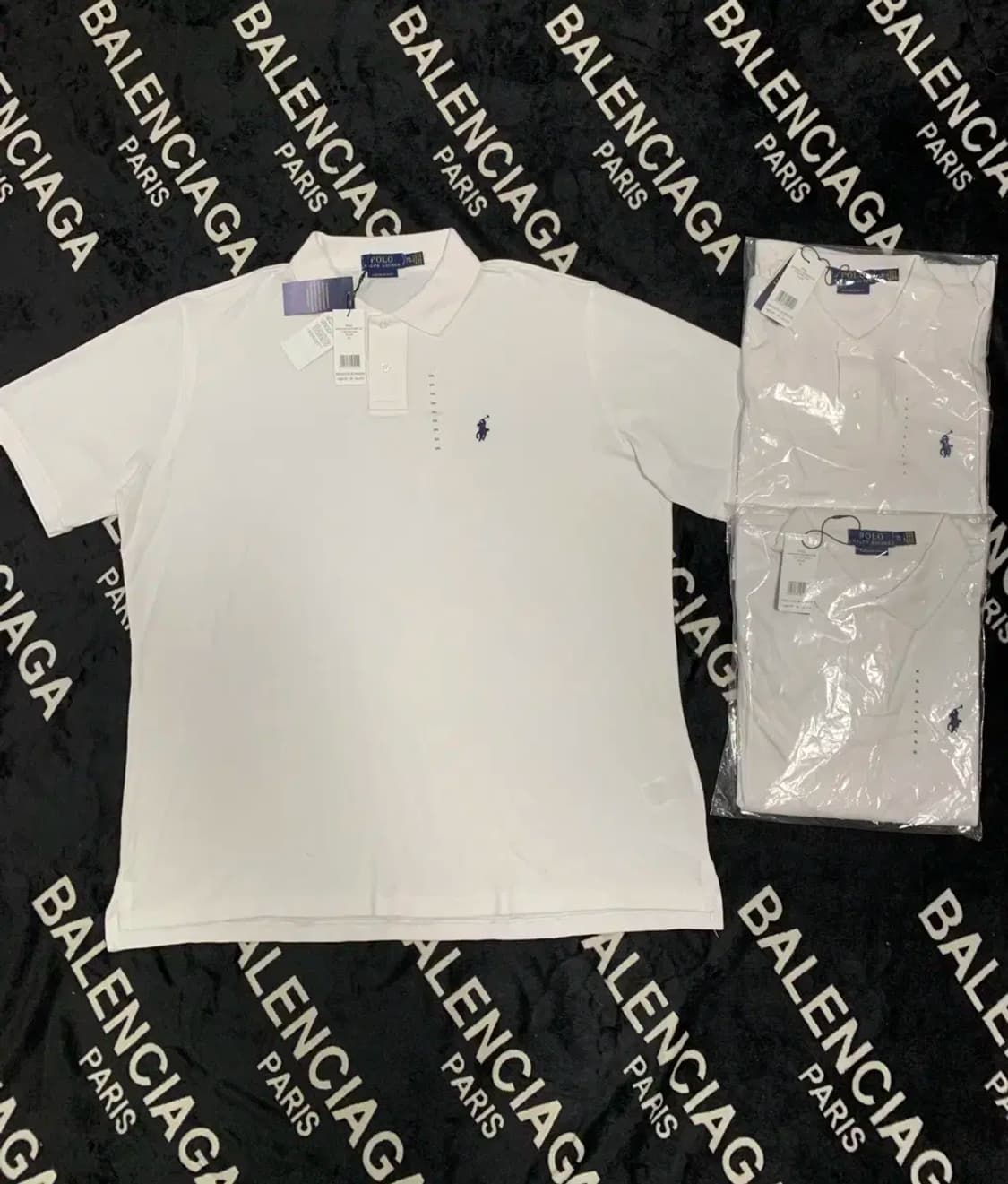 새것)L~2XL)폴로 랄프로렌 PK 슬림핏 흰색 카라넥 반팔티 화이트 상품이미지2