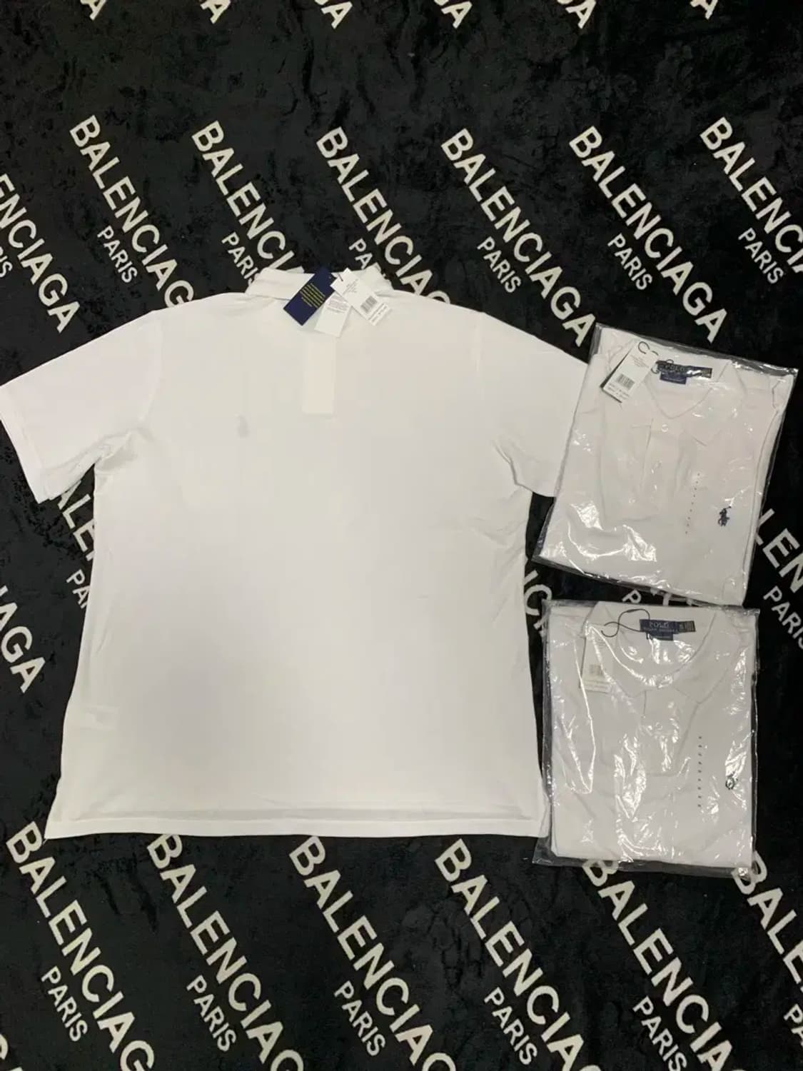 새것)L~2XL)폴로 랄프로렌 PK 슬림핏 흰색 카라넥 반팔티 화이트 상품이미지3