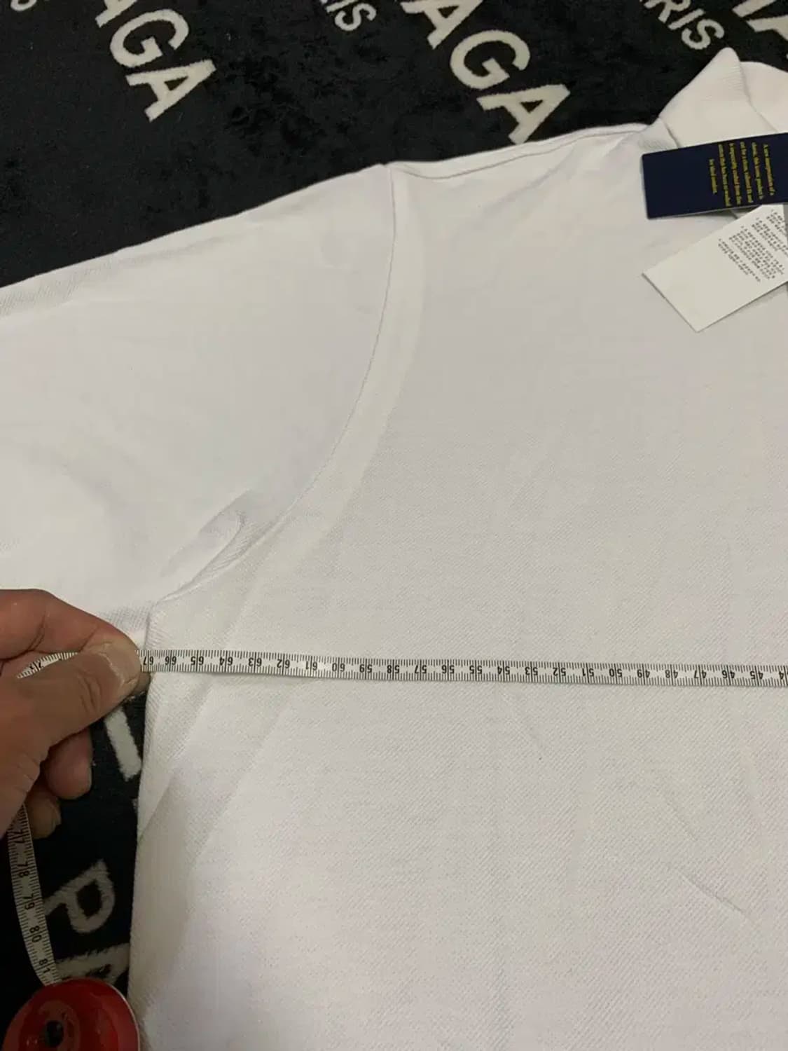 새것)L~2XL)폴로 랄프로렌 PK 슬림핏 흰색 카라넥 반팔티 화이트 상품이미지5