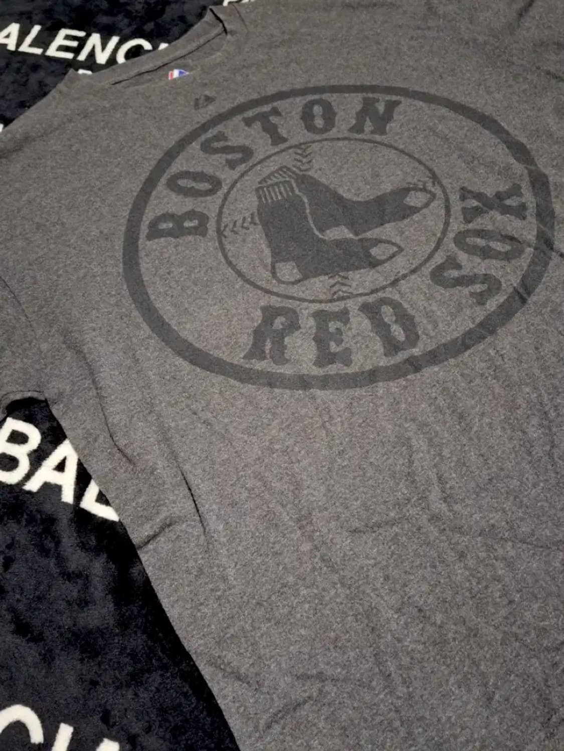 XL)마제스틱  보스턴 레드 삭스 빅로고 티셔츠 그레이 회색 쥐색 상품이미지5