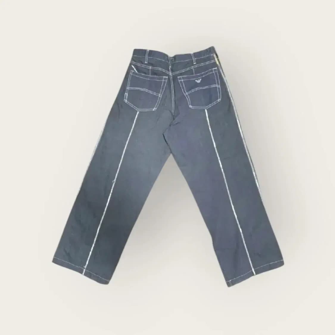 34)알마니 진스 ARMANI 데님 팬츠 큐빅 대마초 문양 오버핏 팬츠 상품이미지2