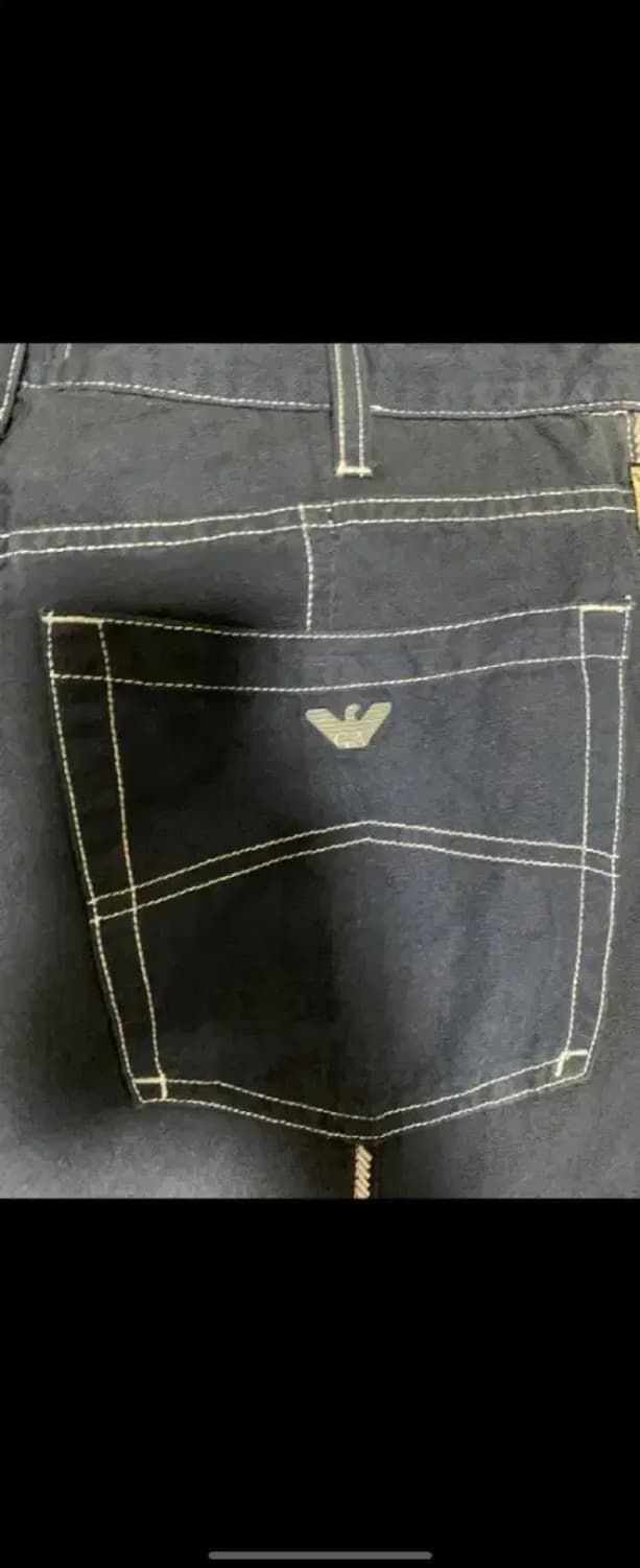 34)알마니 진스 ARMANI 데님 팬츠 큐빅 대마초 문양 오버핏 팬츠 상품이미지8