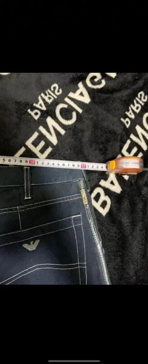 34)알마니 진스 ARMANI 데님 팬츠 큐빅 대마초 문양 오버핏 팬츠 상품이미지9