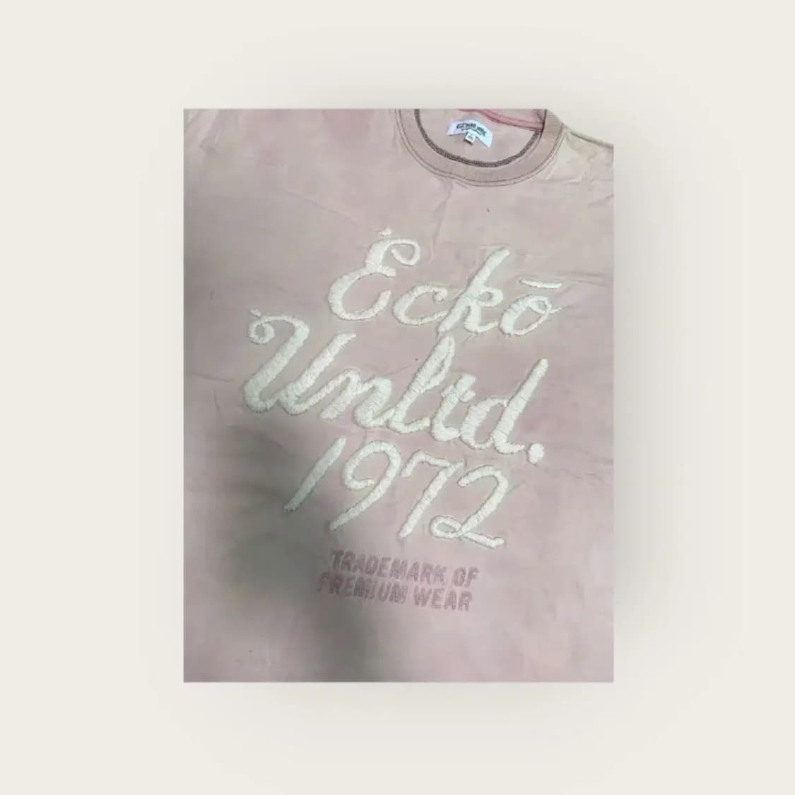 L)ECKO UNLTD 에코 언리미티드 빈티지 연핑크 오버핏 루즈핏 반팔 상품이미지3