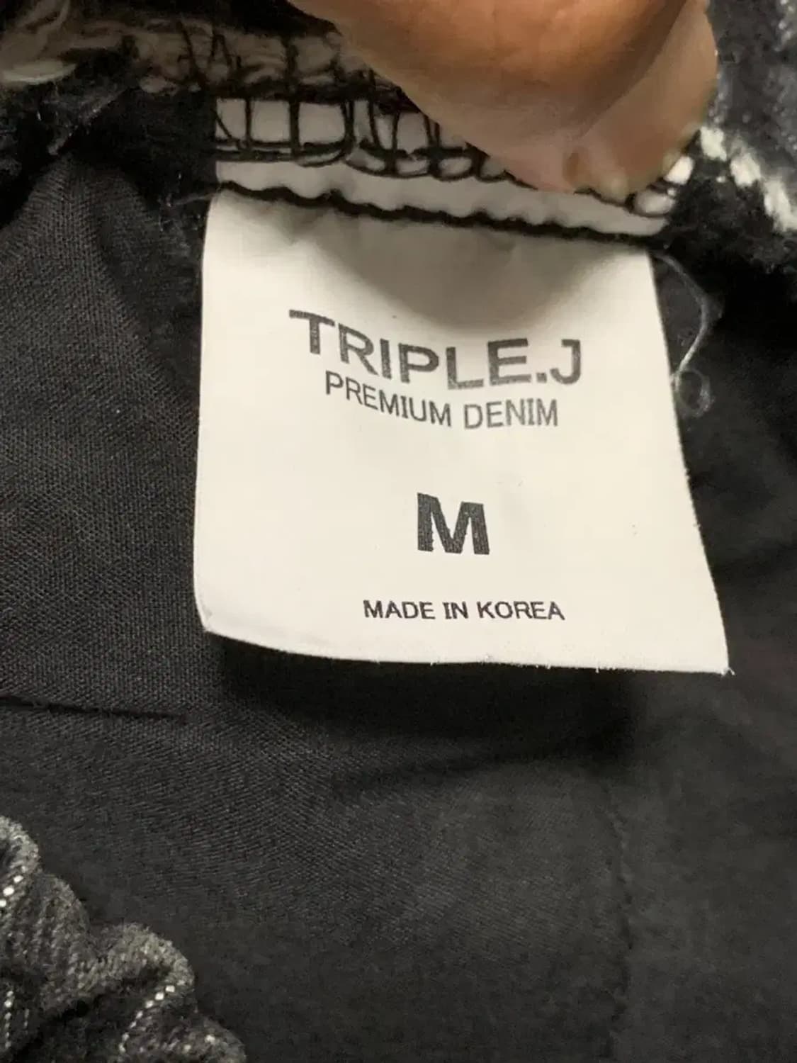M)트리플제이 흑청 페인팅 데님팬츠 밴딩팬츠 데님반바지 청반바지 버뮤다 상품이미지9