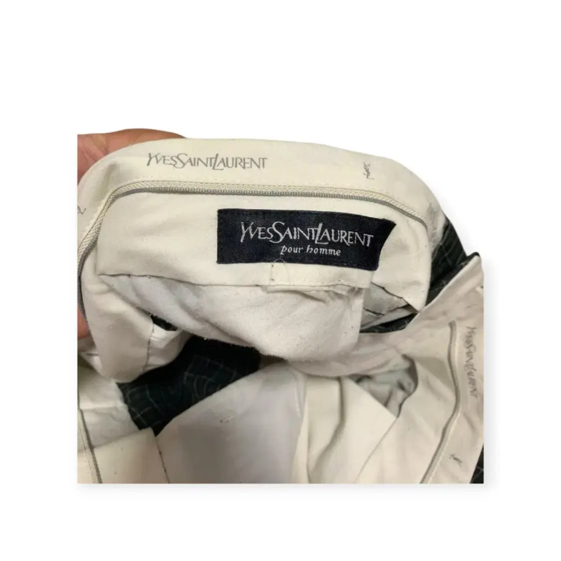 YSL 다크그린 채크 팬츠 슬렉스 초록색 딥그린 정장바지 세미정장 상품이미지6